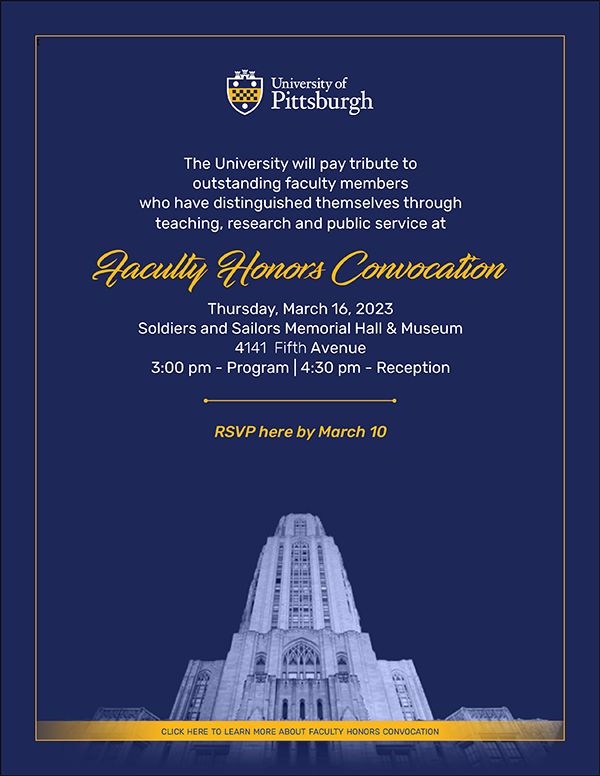 Faculty Honors Convocation Office of the Provost University of